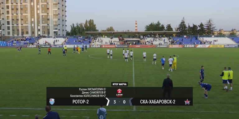 Забитые мячи в матче «Ротор-2» ⚔ «СКА-Хабаровск-2» - 3:0