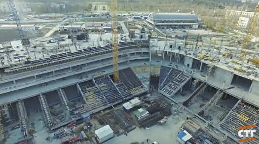 Генподрядчик представил отчетное видео о ходе строительства «Волгоград Арены»